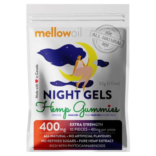 Mellow NIGHT GELS CBD + CBN Gummies au chanvre (1)
