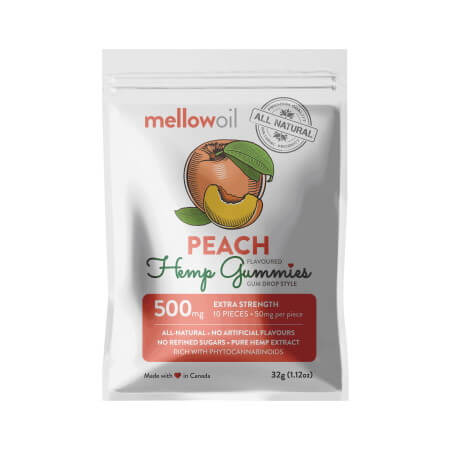 Mellow Oil All Natural EXTRA Strength Hemp Gummies Peach